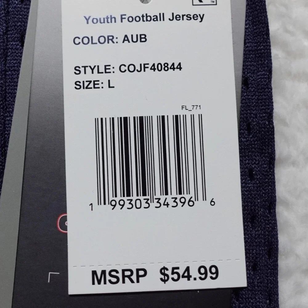 Colosseum Auburn Tigers Football Jersey Youth Large Navy Blue Orange COJF40844
